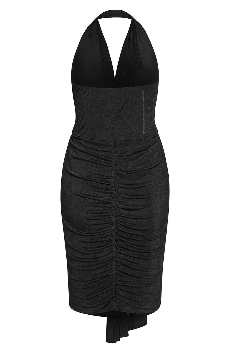 City Chic Twist Halter Dress, Alternate, color, 