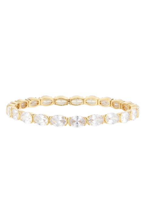 Oval Cut Cubic Zirconia Stretch Bracelet