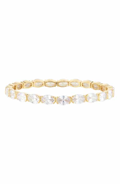 Nordstrom Oval Cut Cubic Zirconia Stretch Bracelet
