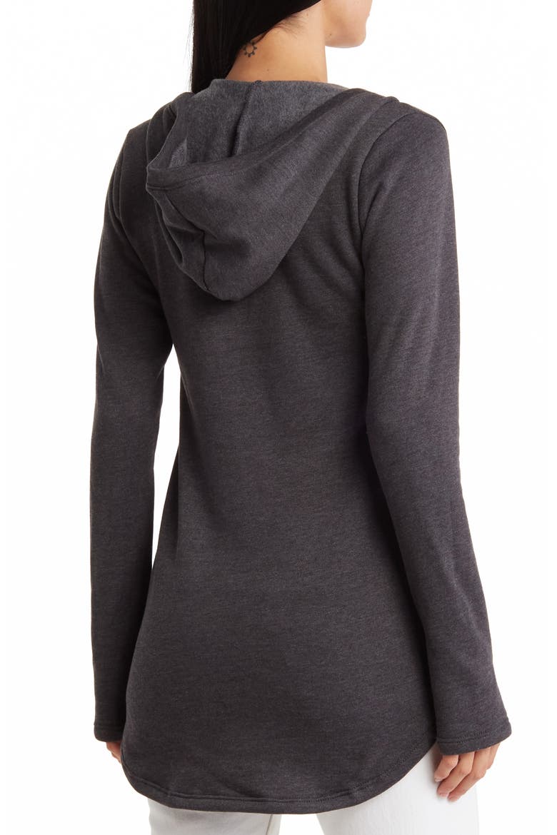 Hooded Tunic Sweater, Alternate, color, CHARCOAL PRINT 1