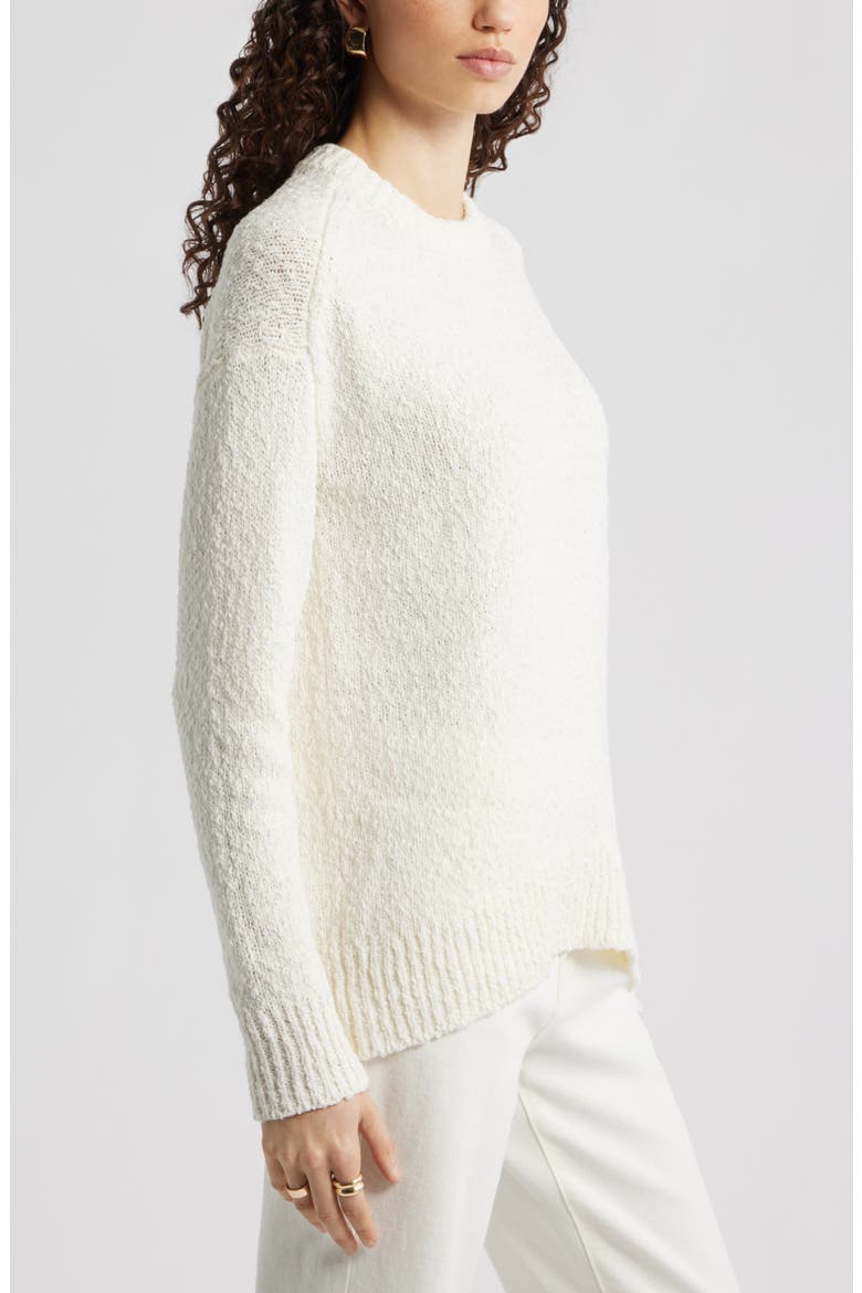 Texture Crewneck Sweater, Alternate, color, IVORY TOFU