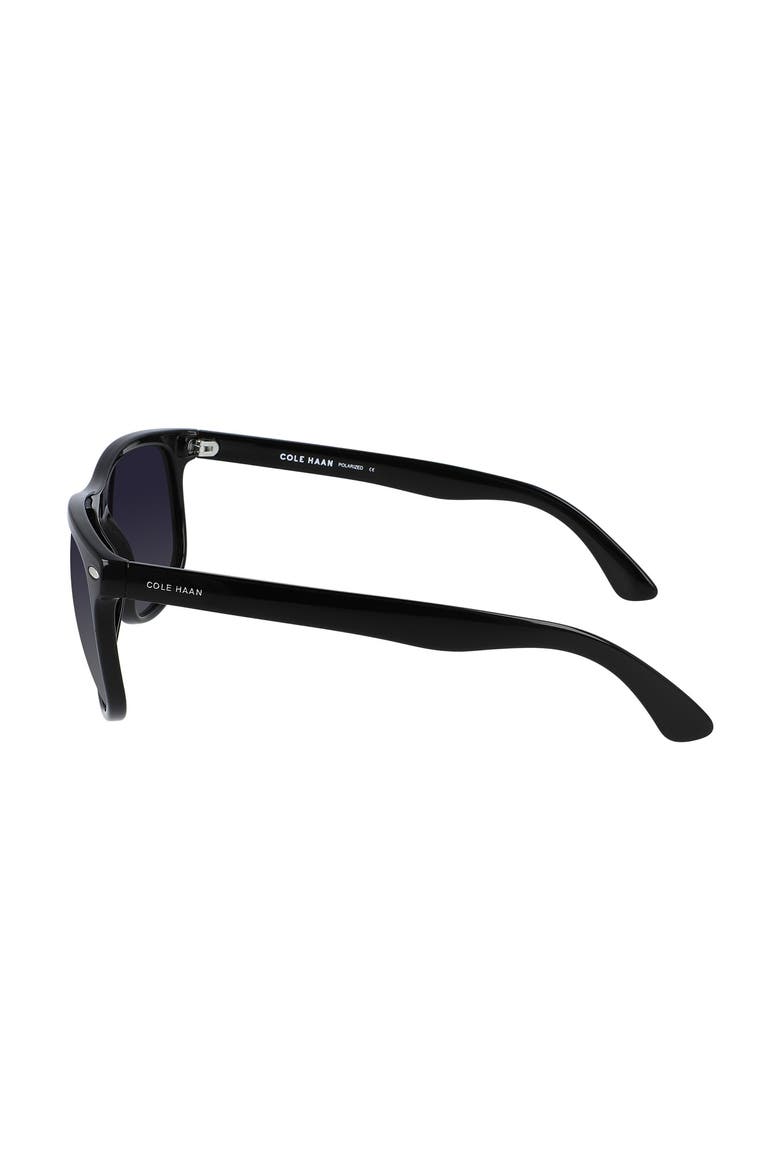 60mm Polarized Gradient Straight Top Sunglasses, Alternate, color, BLACK