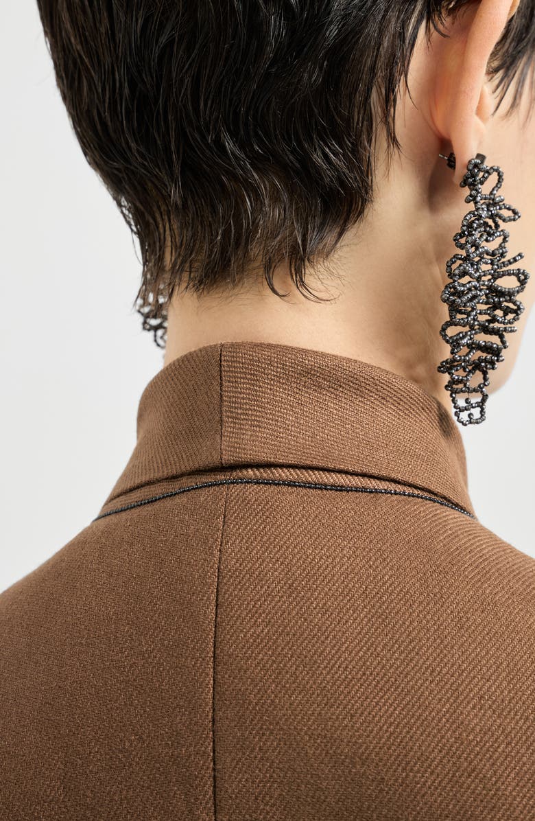 Brunello Cucinelli Linen diagonal vest, Alternate, color, Mou