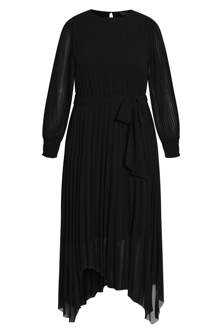 Natalie Long Sleeve Midi Dress, Alternate, color, BLACK