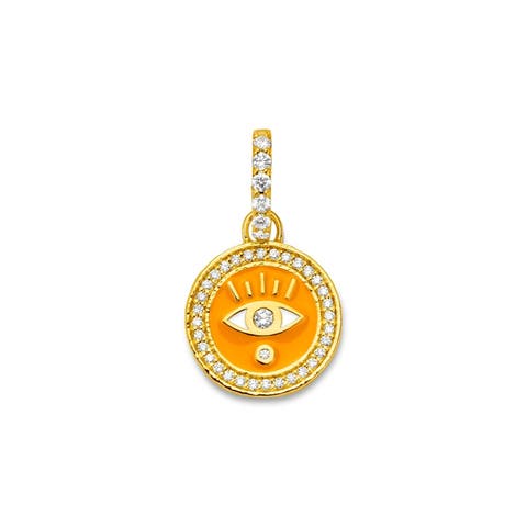 Enameled Evil Eye Charm with Diamonds