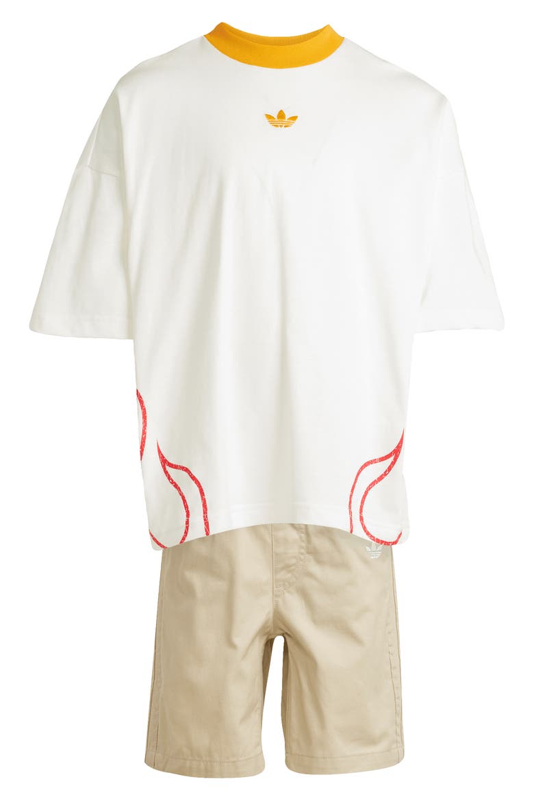 Kids' Crewneck T-Shirt & Shorts Set, Main, color, OFF WHITE