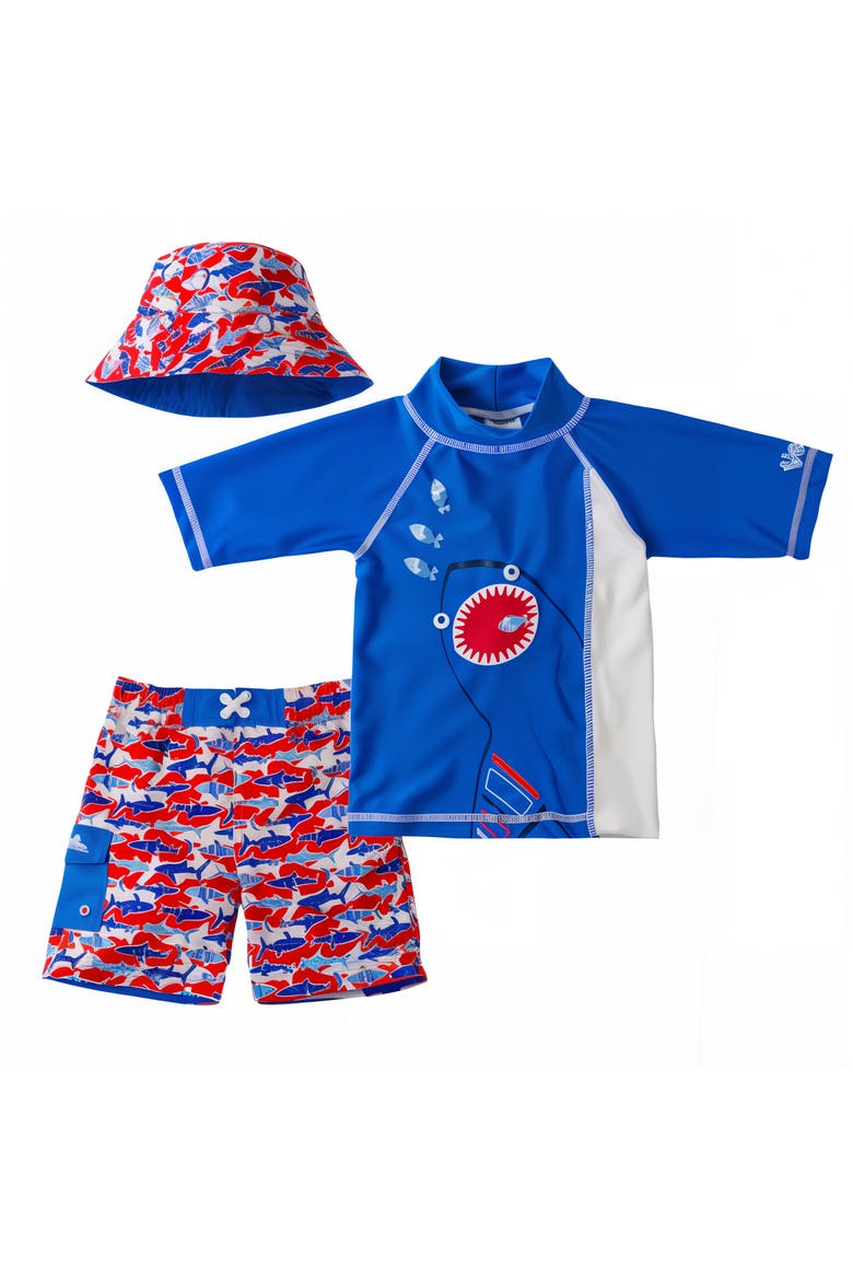 3PC Sun & Swim Set, Alternate, color, Blue Sharks