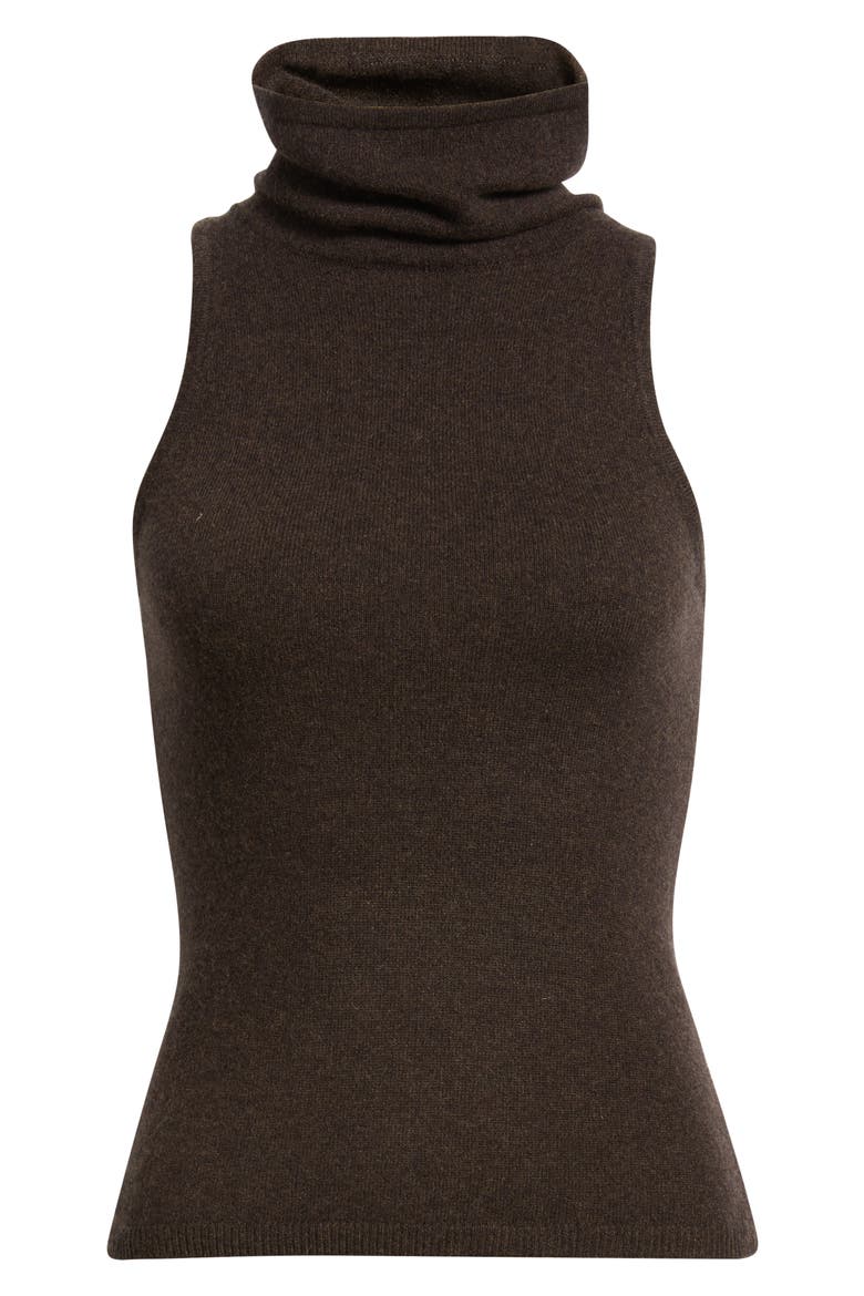 Marcy Sleeveless Cashmere Turtleneck Sweater, Alternate, color, COMPOST