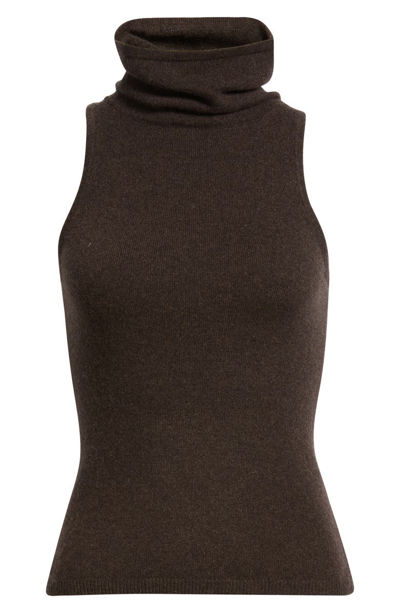 Reformation Marcy Sleeveless Cashmere Turtleneck Sweater, Alternate, color, Compost