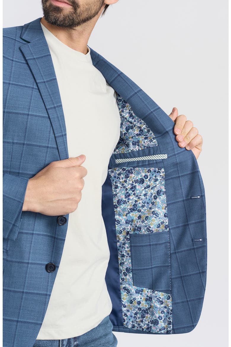 Windowpane Wool Blend Sport Coat, Alternate, color, BLUE