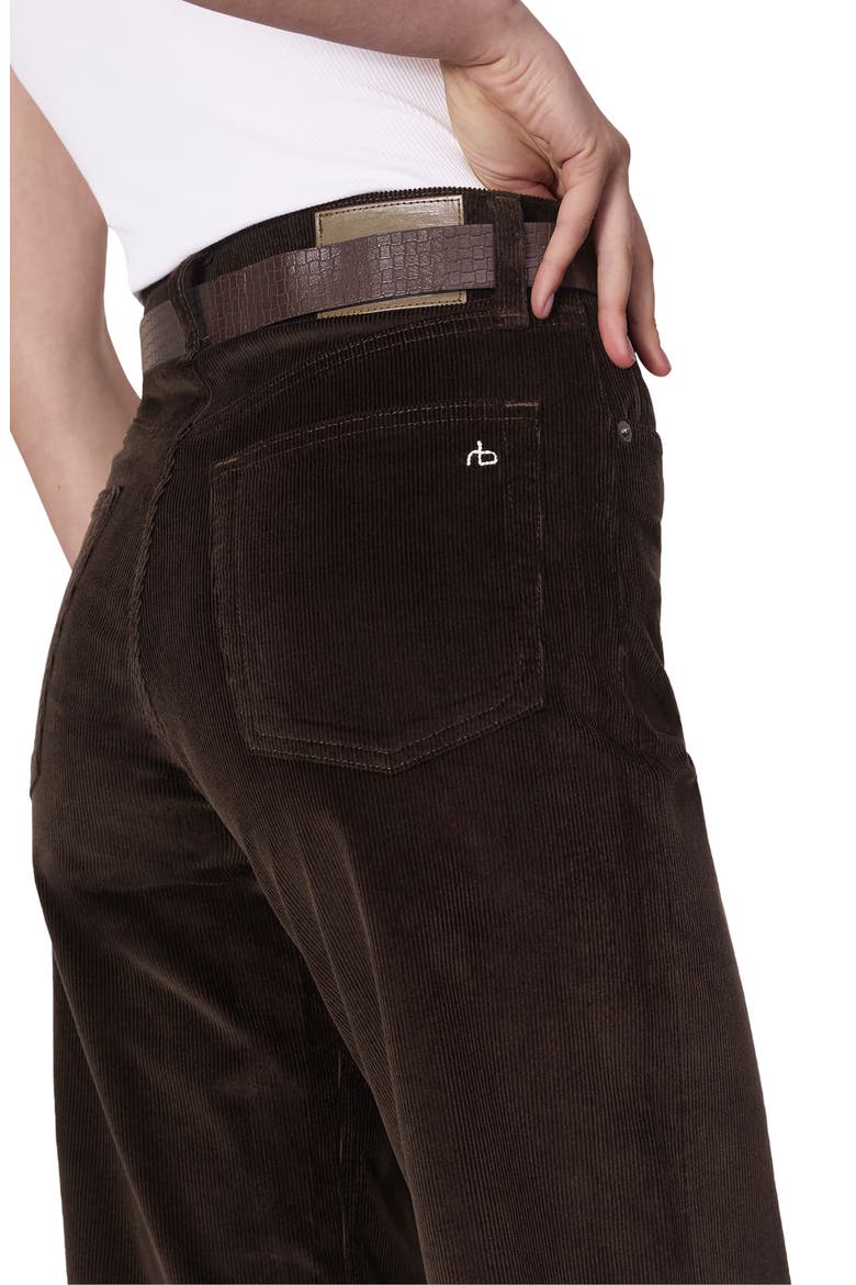 Andi Ankle Wide Leg Corduroy Jeans, Alternate, color, DARK BROWN