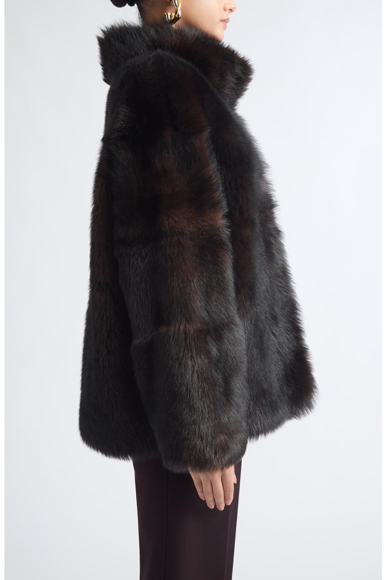 Carolyn Genuine Shearling Coat, Alternate, color, BROWN SABLE