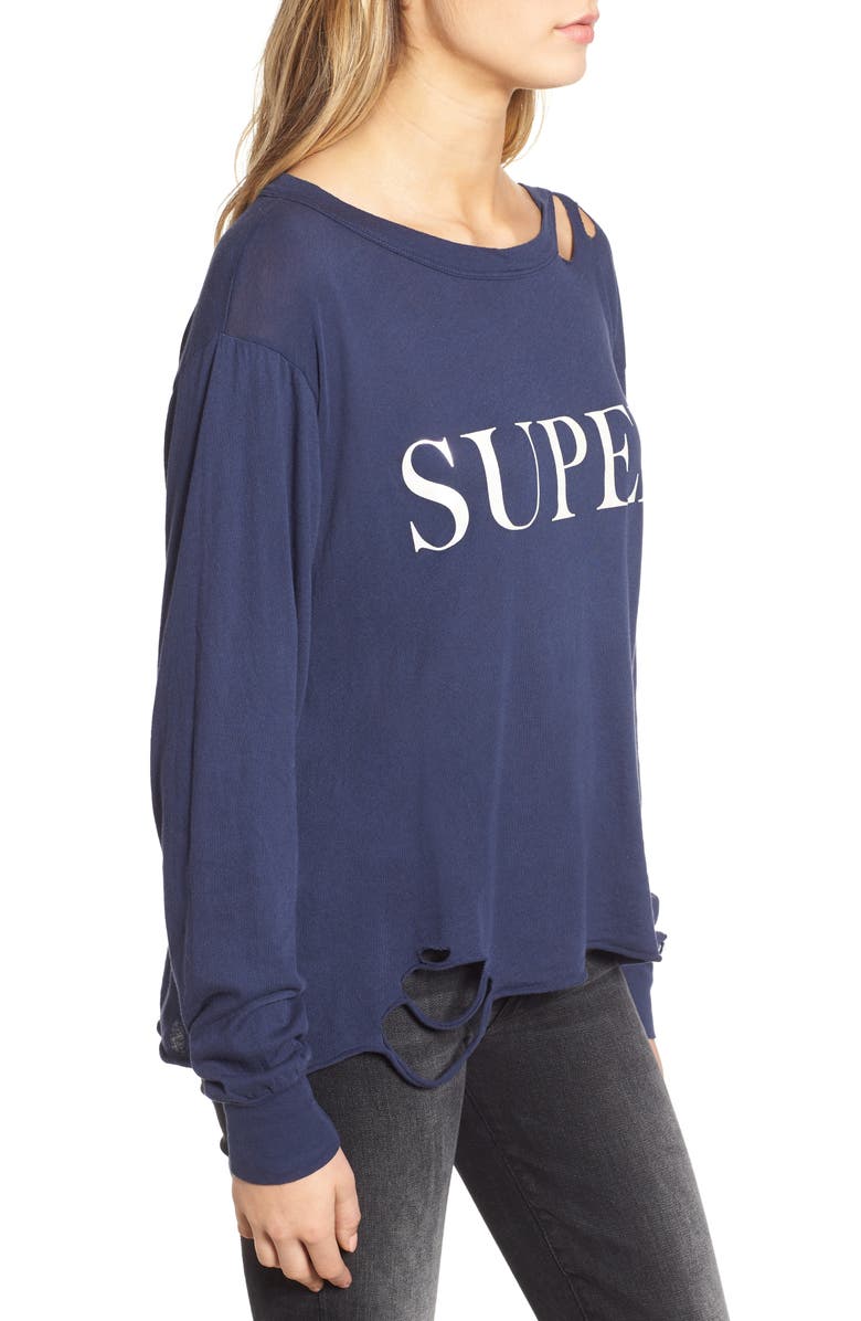 Wildfox Stellar - Super Ripped Graphic Tee, Alternate, color, 