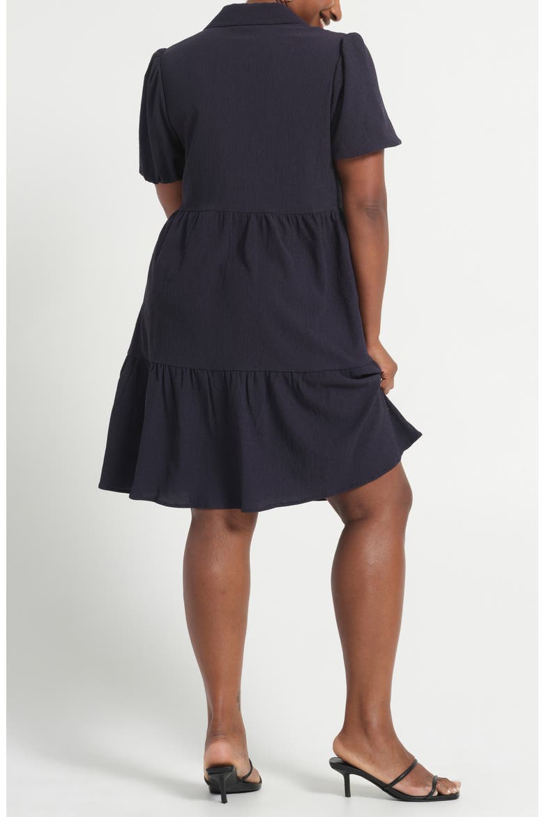 Abbigail Short Sleeve Tiered Dress, Alternate, color, NAVY