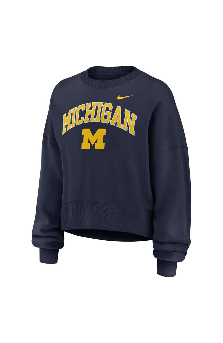 Nike Women's Nike Navy Michigan Wolverines Oversized Phoenix Arch Pullover Sweatshirt, Alternate, color, Navy