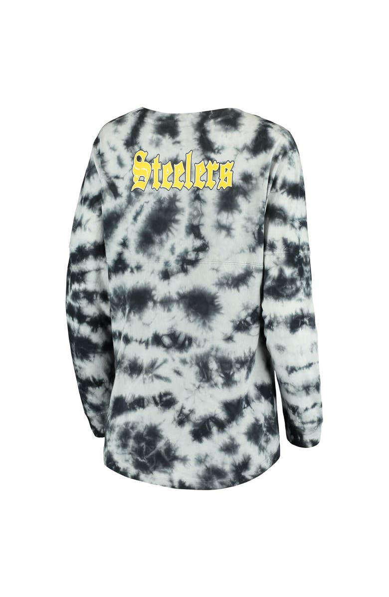 New Era Women's New Era Black Pittsburgh Steelers Tie-Dye Long Sleeve T-Shirt, Alternate, color, Black