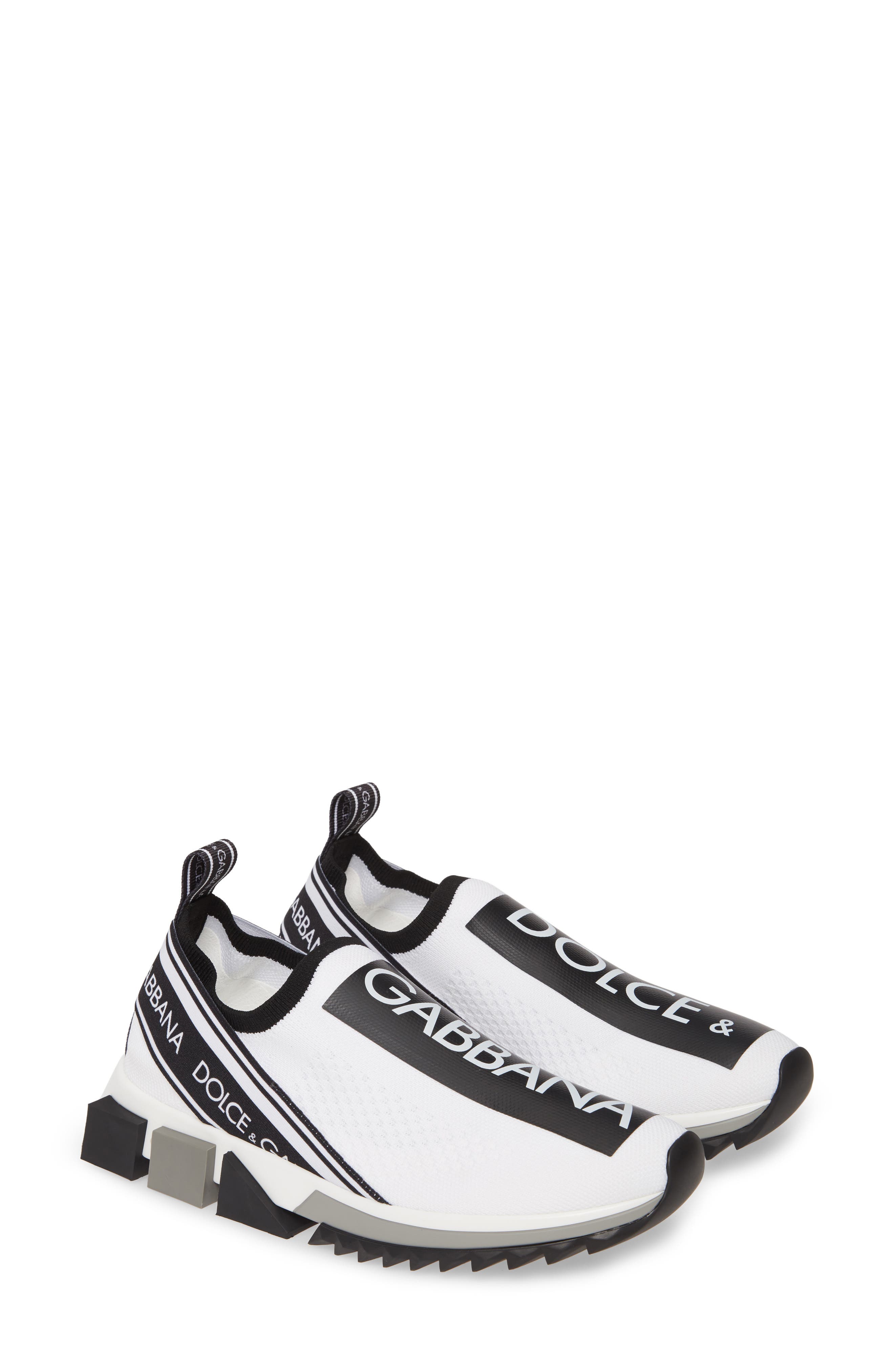 Dolce&Gabbana Sorrento Logo Slip-On Sneaker, Alternate, color, White/ Black