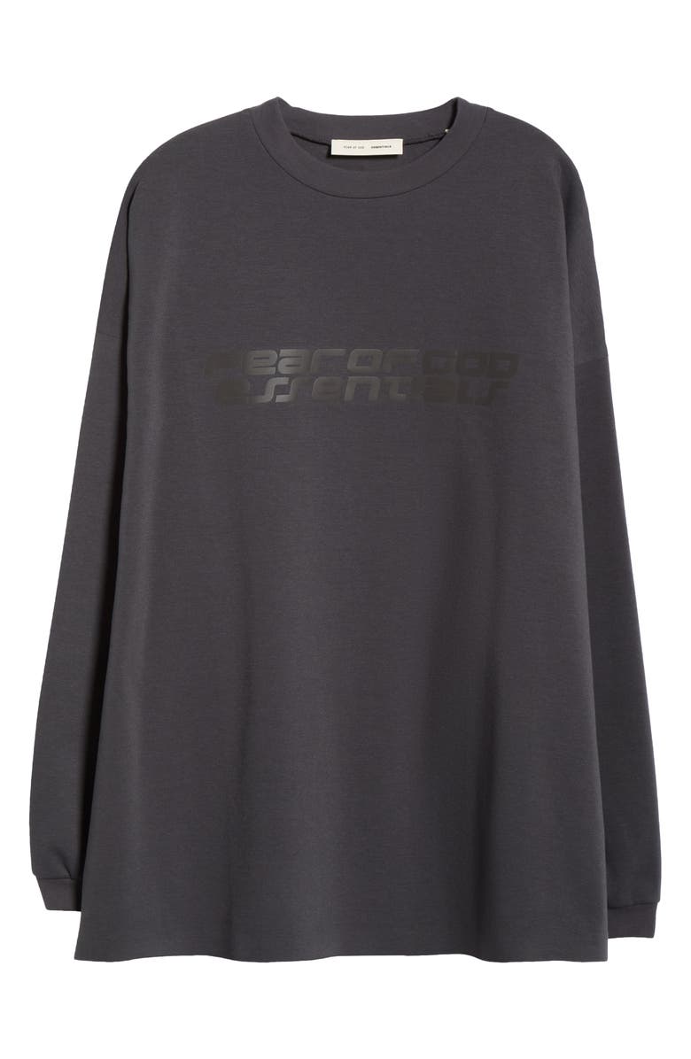 Fear of God Essentials 
90s Long Sleeve Logo Graphic T-Shirt, Main, color, Iron Grey