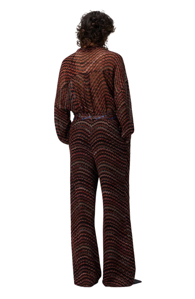 Missoni Mid-rise Tailored Pants With Zigzag Pattern, Alternate, color, Black & Brown