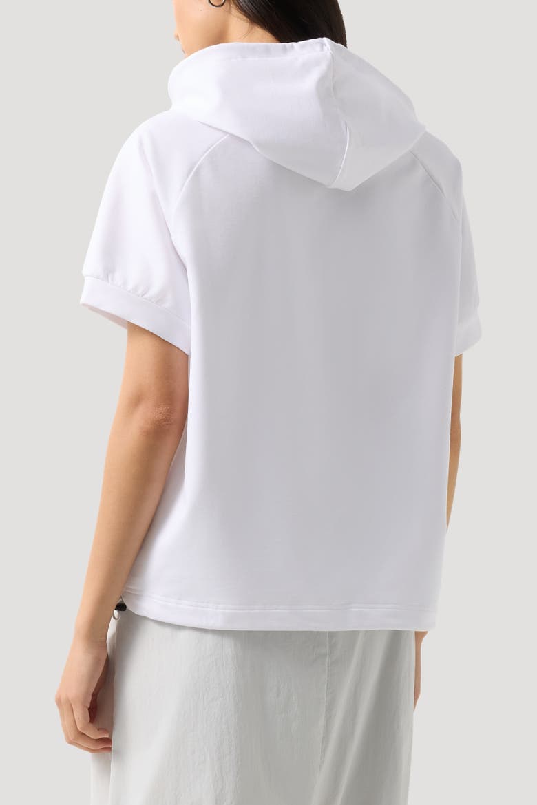 Sharon Short-Sleeved Hoodie, Alternate, color, White/Pink