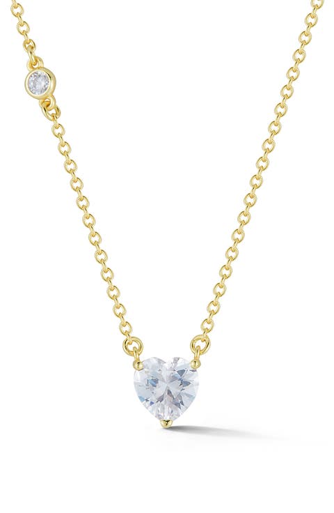 Heart Cut Cubic Zirconia Pendant Necklace