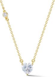 CHLOE AND MADISON Heart Cut Cubic Zirconia Pendant Necklace