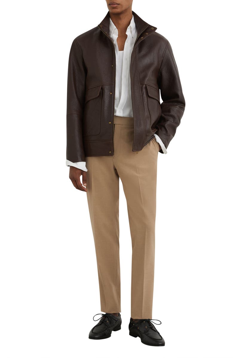 Reiss Found Slim Fit Pants, Alternate, color, Soft Camel Brow