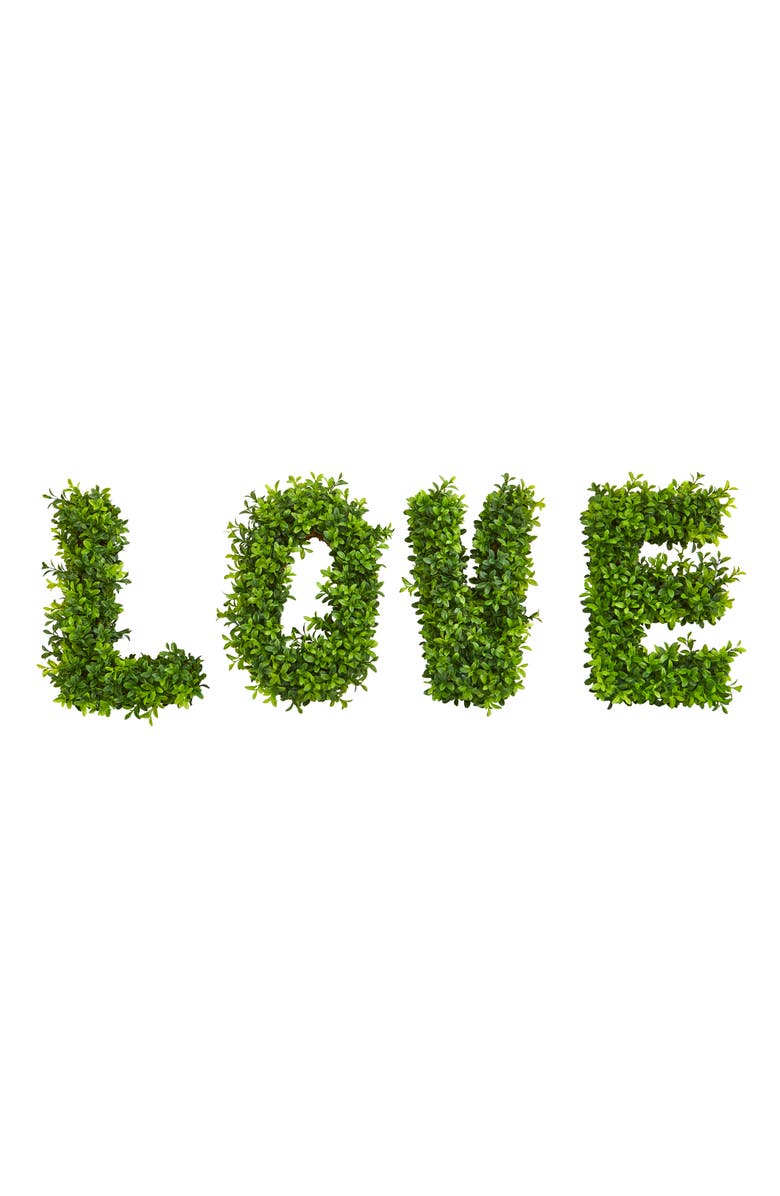 NEARLY NATURAL LOVE Boxwood Artificial Wall Decoration, Main, color, Green