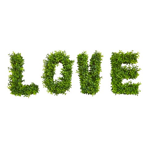 LOVE Boxwood Artificial Wall Decoration (Indoor/Outdoor)