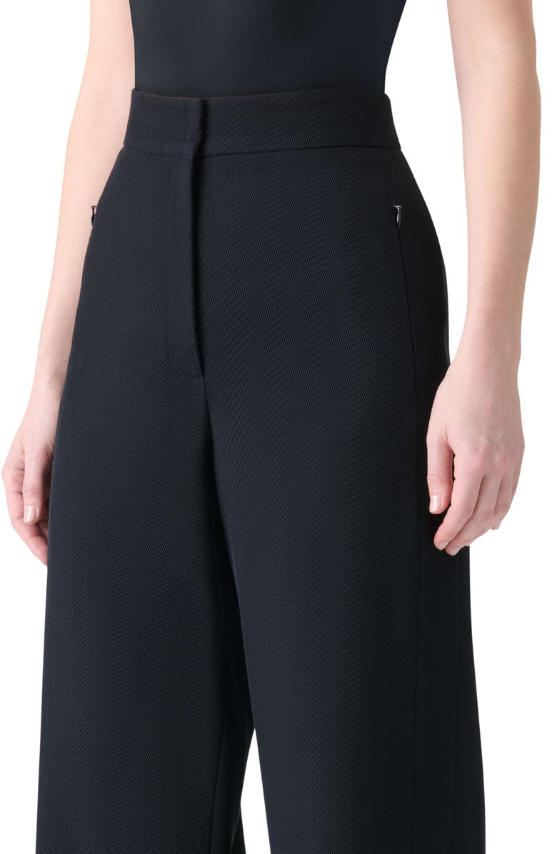 Akris punto Filip Wool Crepe Crop Pants, Alternate, color, Black
