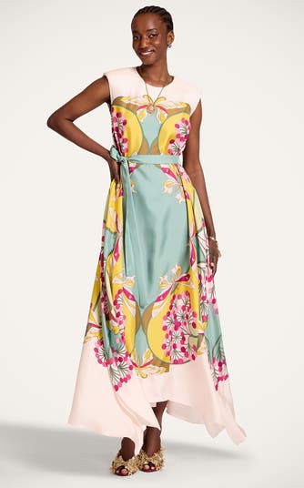 knee length dresses for ladies San Carlo Dress in Derby Silk Twill