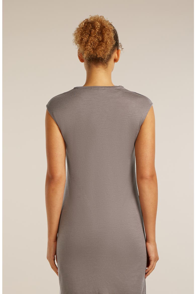 Granary Cap Sleeve Merino Wool T-Shirt Dress, Alternate, color, PORCINI
