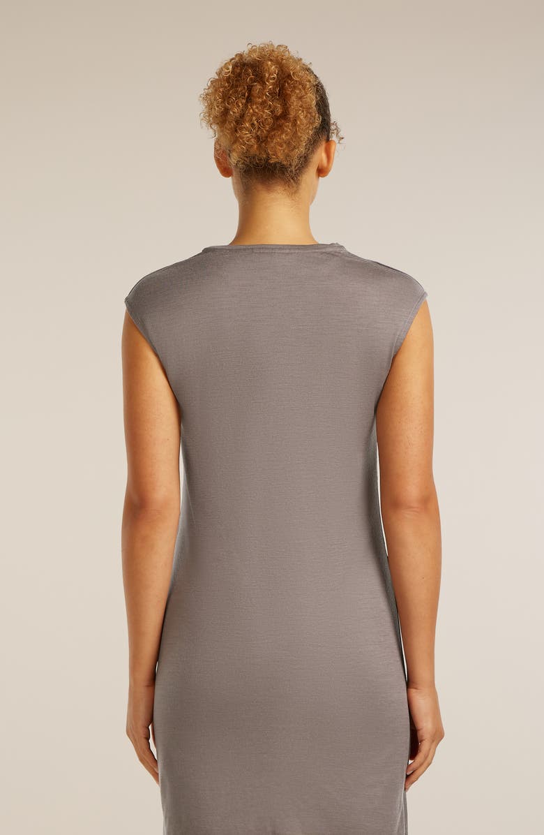 Icebreaker Granary Cap Sleeve Merino Wool T-Shirt Dress, Alternate, color, Porcini