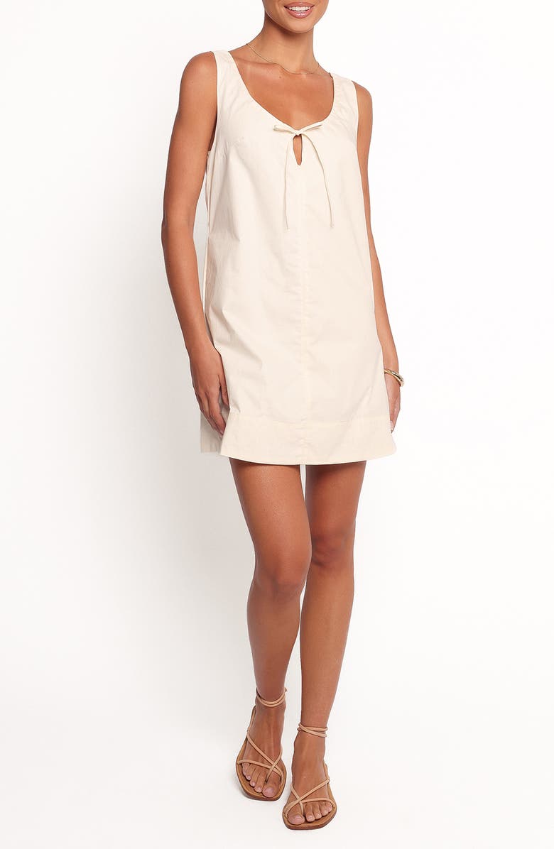 Petal & Pup Vesper Sleeveless Cotton Minidress, Main, color, Off White
