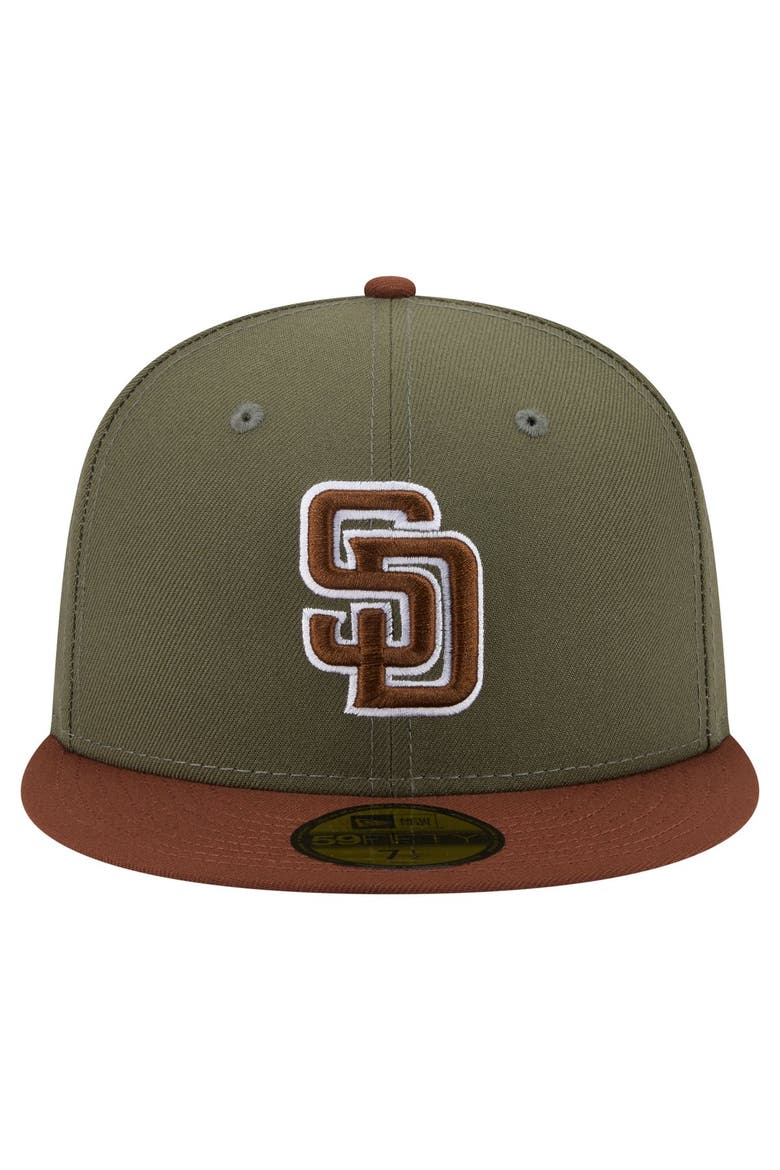 Men's New Era Olive/Brown San Diego Padres Color Pack 59FIFTY Fitted Hat, Alternate, color, Olive