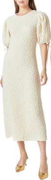 English Factory Textured Puff Sleeve Midi Dress