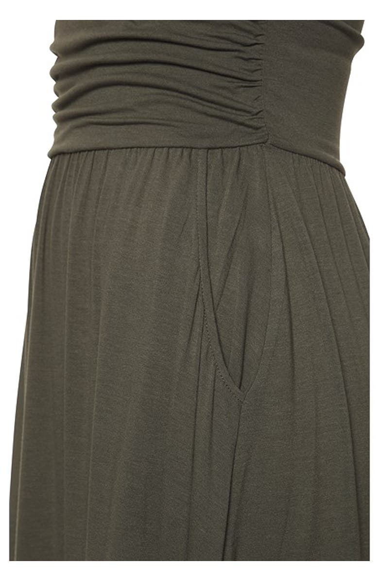 LASCANA Women's Strapless Ruched Dress, Alternate, color, Olive