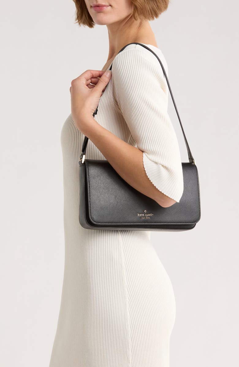 Kate Spade New York staci saffiano leather shoulder bag, Alternate, color, Black