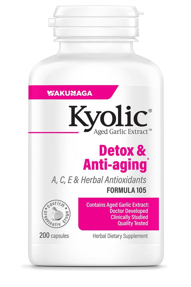 Aged Garlic Extract Formula 105, Detox & Anti-Aging, 200 Capsules, Main, color, None