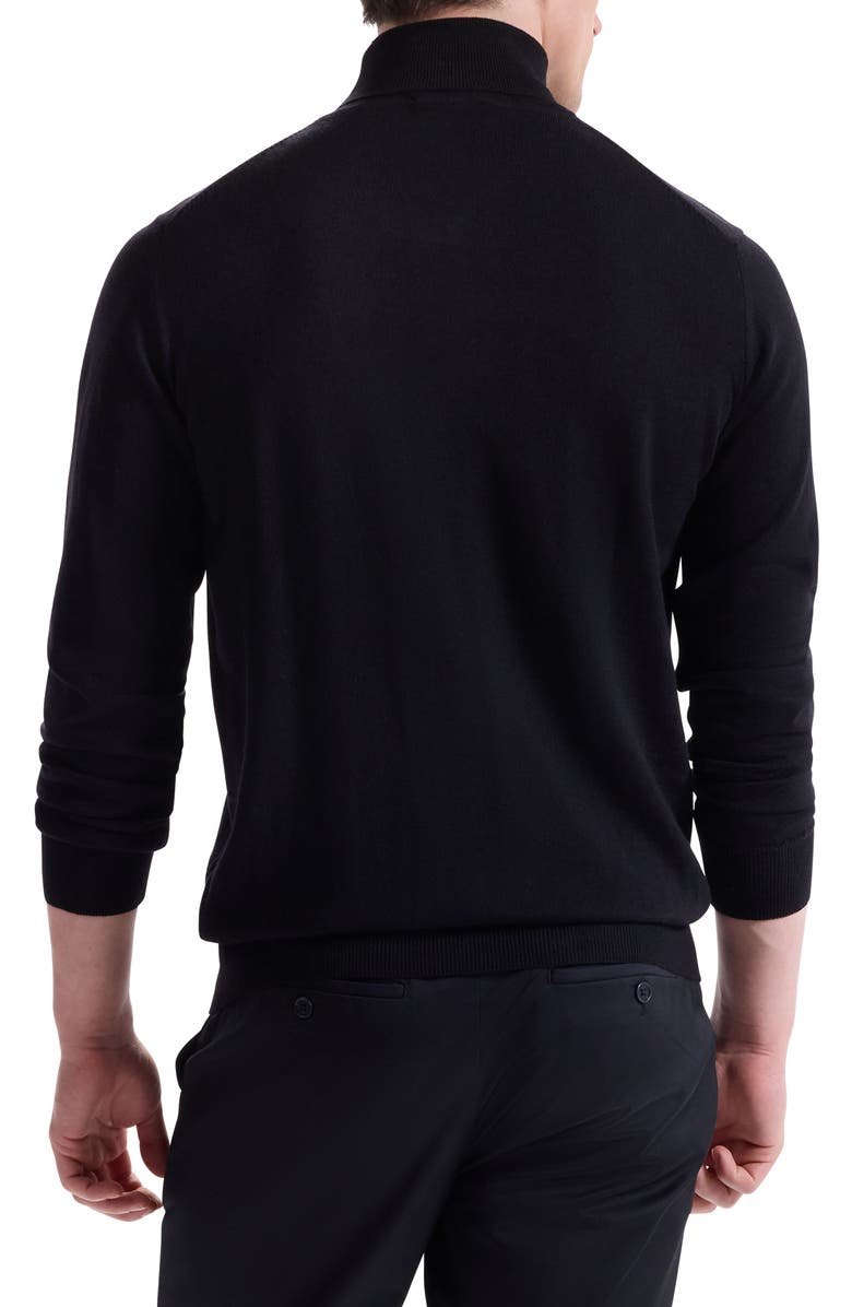 Bugatchi Sawyer Merino Wool Turtleneck Sweater, Alternate, color, Caviar