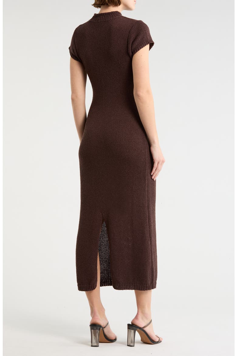 Roll Neck Sweater Dress, Alternate, color, BROWN