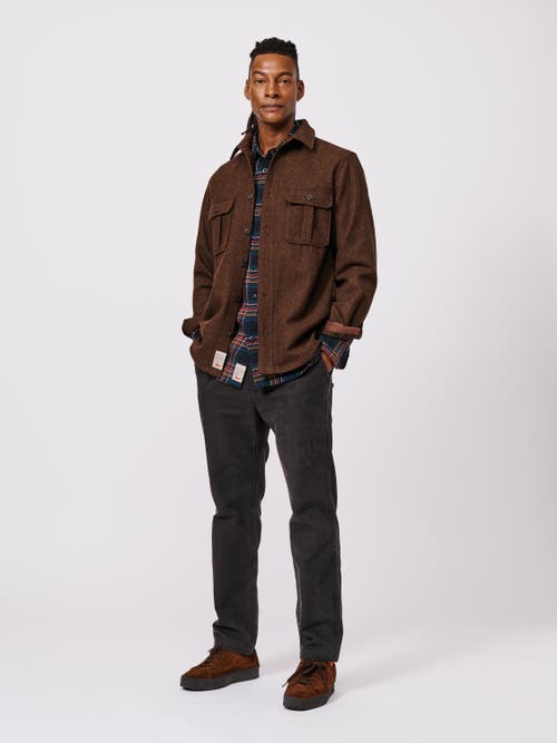 Aubin Lysaghts Wool Overshirt In Brown