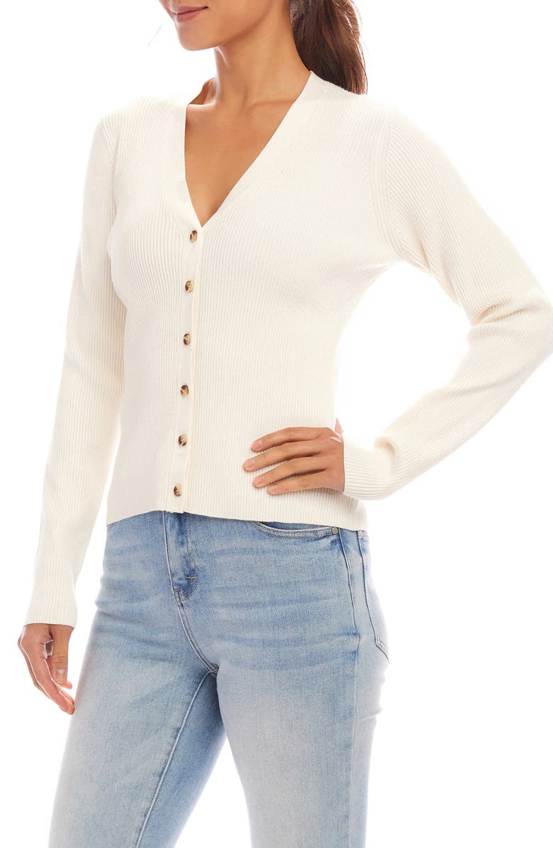 Karen Kane Rib Cardigan, Alternate, color, Off White