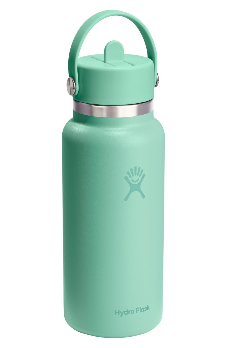 Hydro Flask 32-Ounce Wide Mouth Flex Straw Cap Bottle, Alternate, color, Mermaid Green