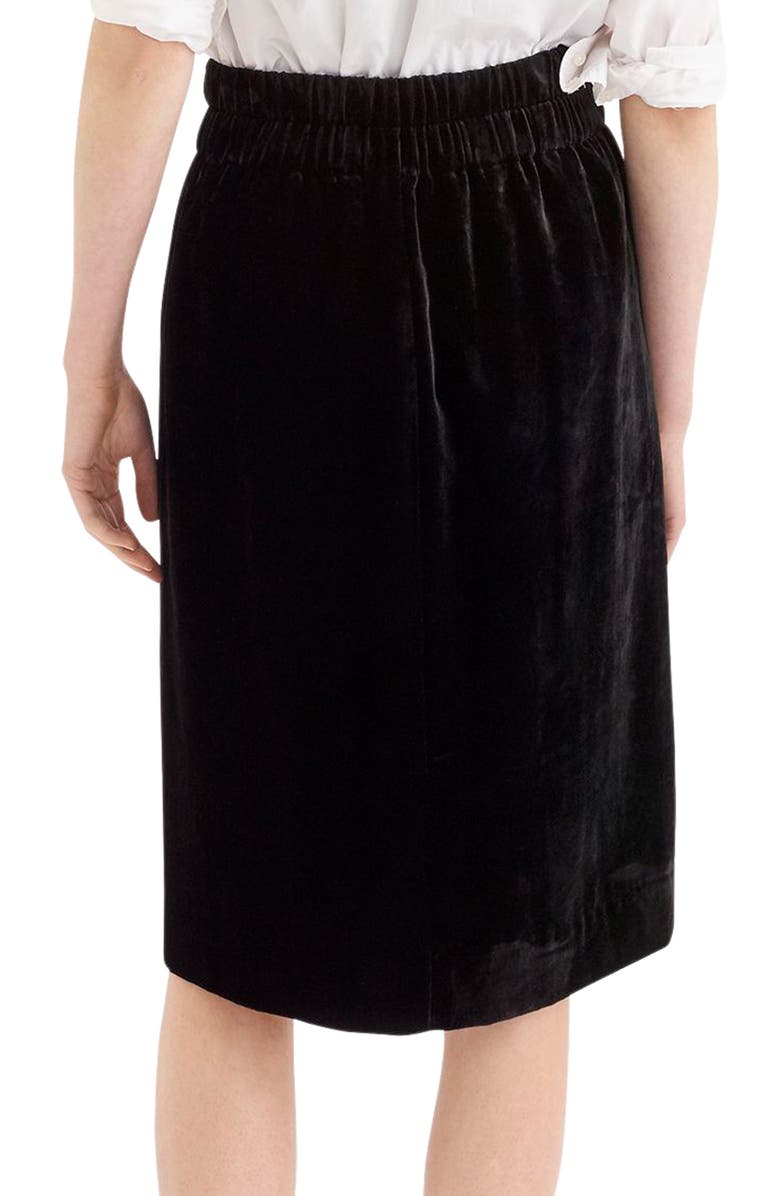 J.Crew Pull-On Velvet Skirt, Alternate, color, 