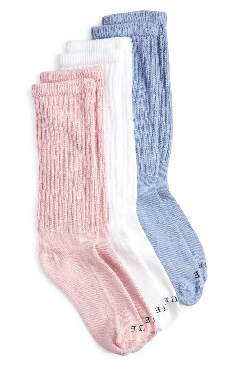 Hue 3-Pack Slouch Socks, Main, color, Country Blue Pack