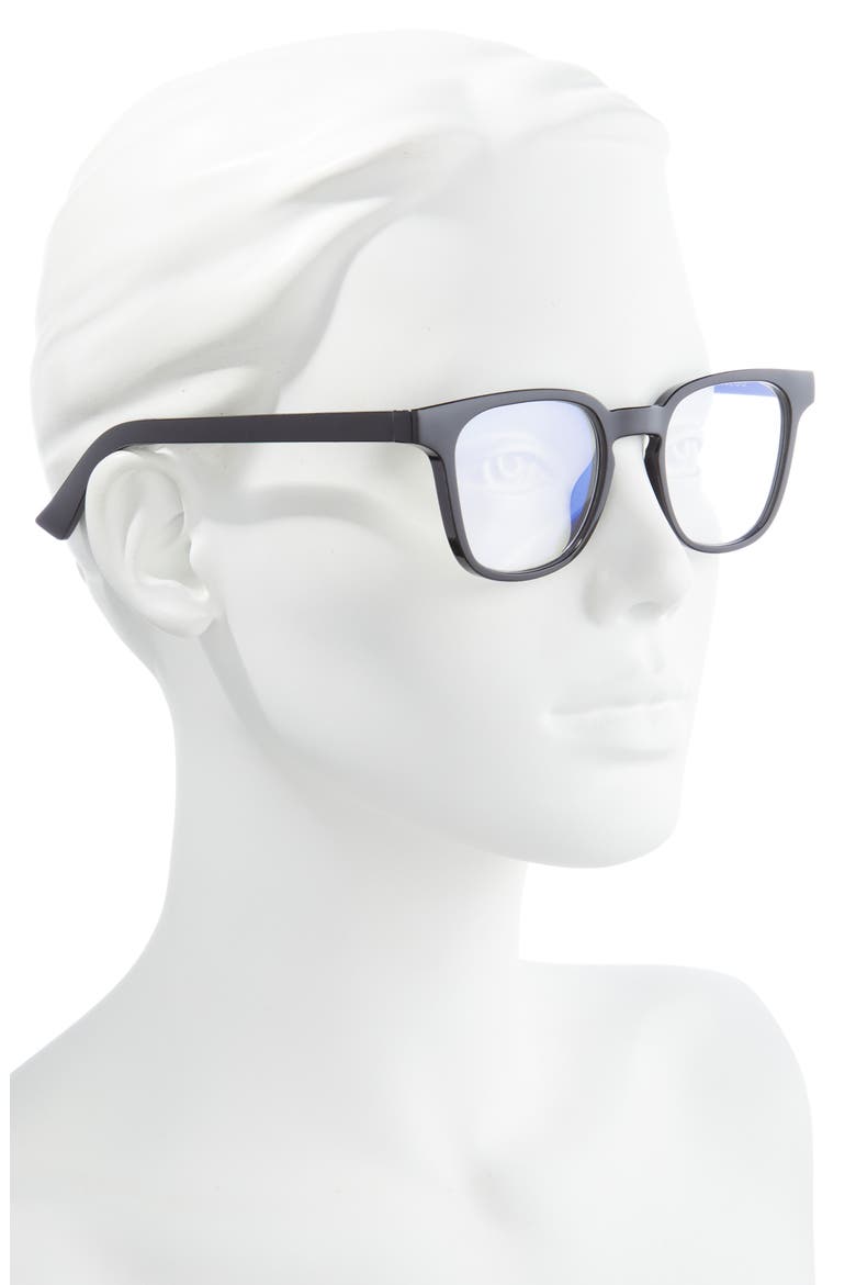 Twelve Hungry Bens 53mm Blue Light Blocking Reading Glasses, Alternate, color, BLACK