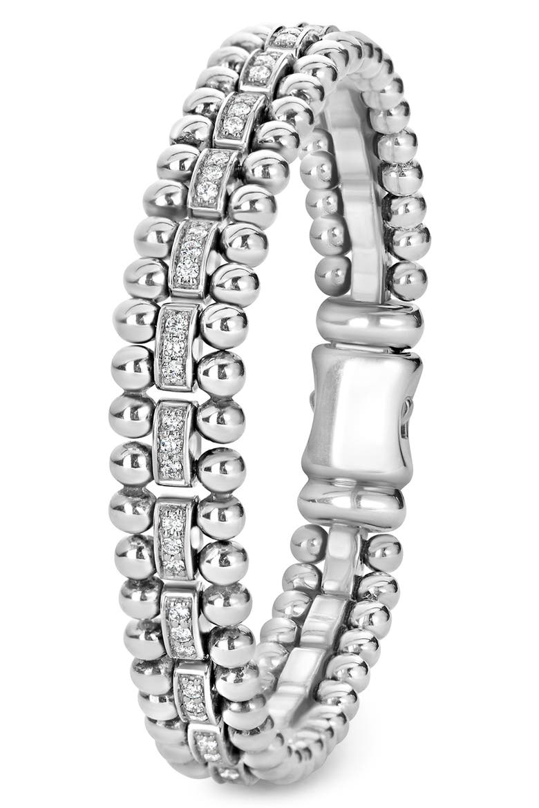 Caviar Spark Diamond Link Bracelet, Alternate, color, SILVER