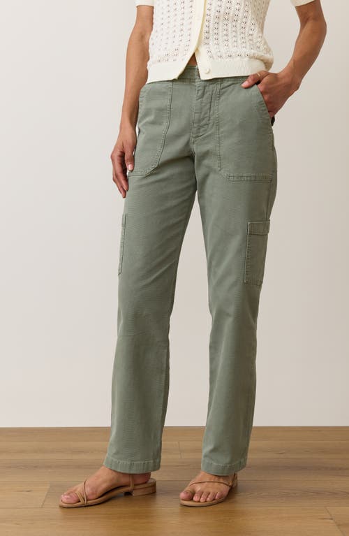 Marine Layer Aria Straight Leg Cargo Pants In Vintage Olive