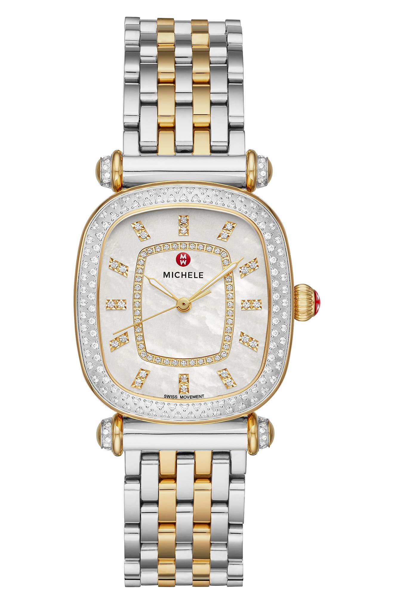 MICHELE Caber Isle Diamond Dial Diamond Two-Tone Watch Head